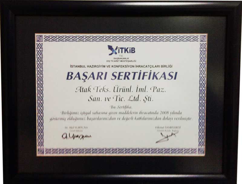 ITKIB 2008 Certificate of Achievement