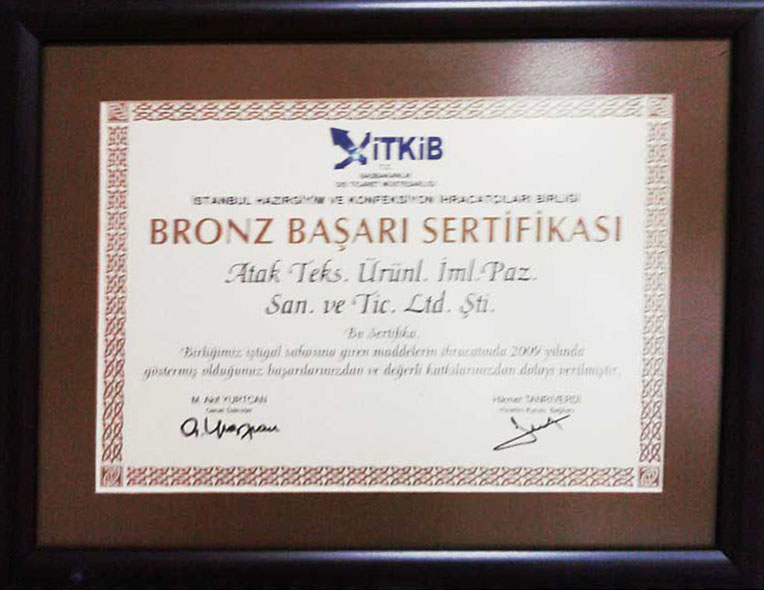 İTKİB 2009 Başarı Sertifikası