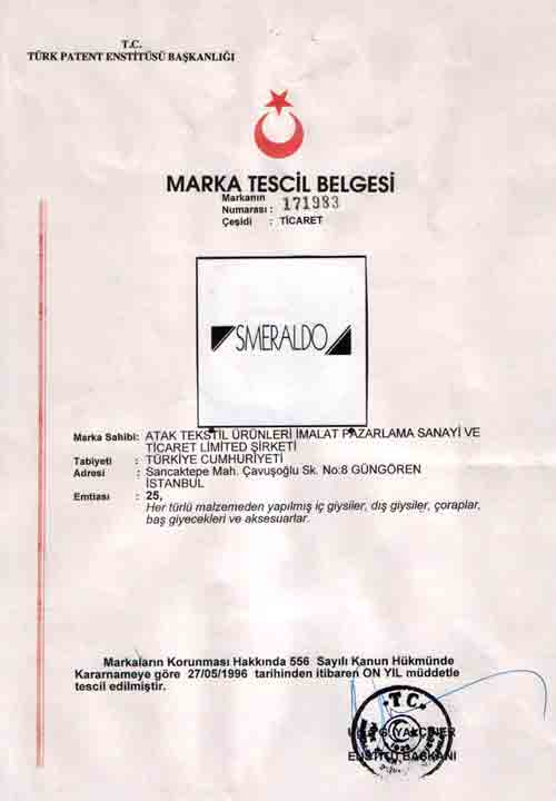 Our Registered Trade Mark 1996